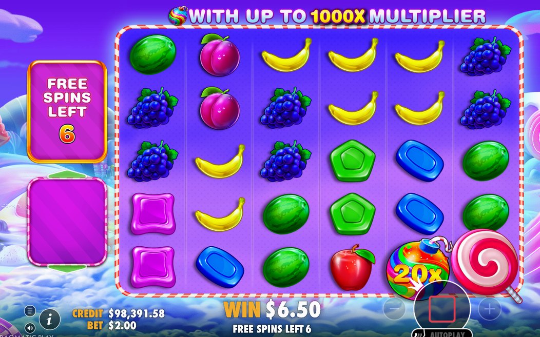 Bombes multiplicatrices de 2x à 1000x en mode Free Spins